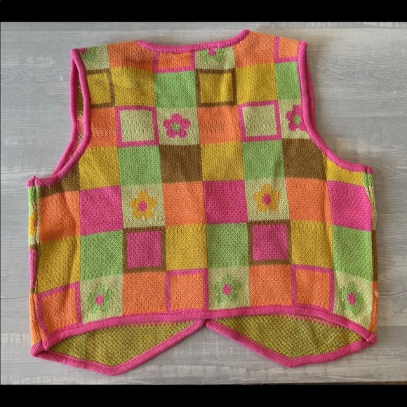 The Ragged Priest Smartie Knit Button Down Vest - Picture 4 of 4